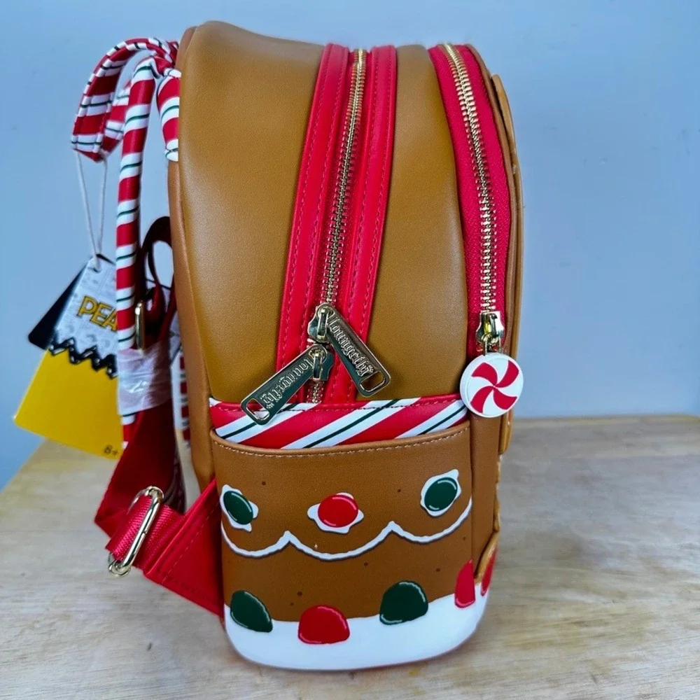 Loungefly Peanuts Snoopy Gingerbread House Mini Backpack Woodstock‎ Peppermint